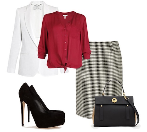 phối đồ chân váy houndstooth - hình minh họa 6