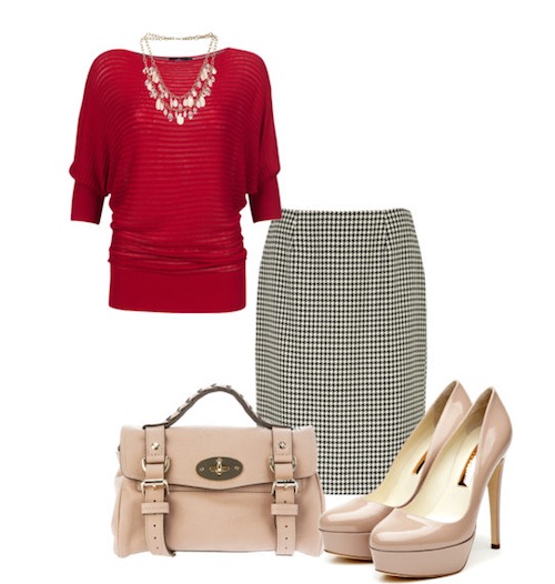 phối đồ chân váy houndstooth - hình minh họa 8