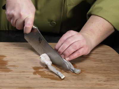 Learn How To Cook - How To Photo Pictorial Steps Frog Legs Split the legs in half through the soft cartilage between them. A Step-by-Step How To Photo Pictorial Learn How To Cook - How To Photo Pictorial Steps Frog Legs